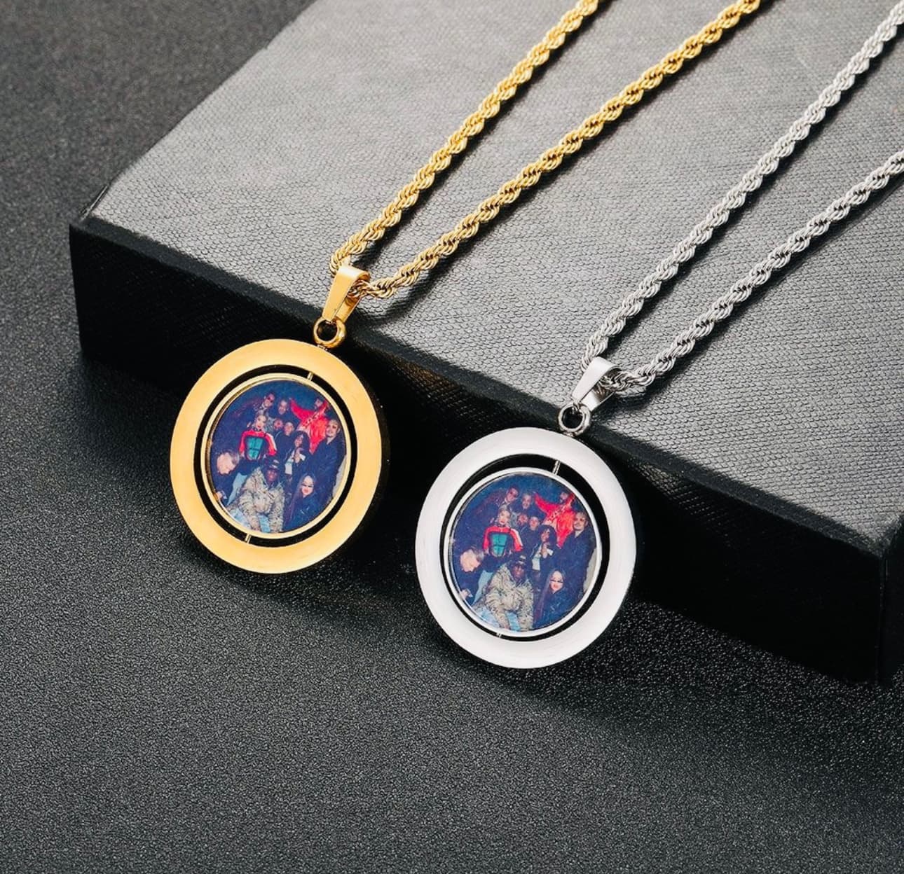 Custom photo locket necklace