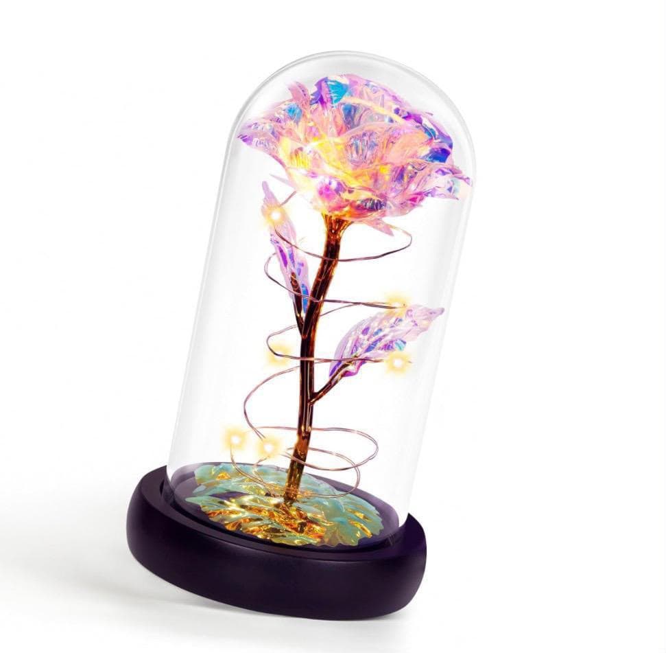 Iridescent glass rose